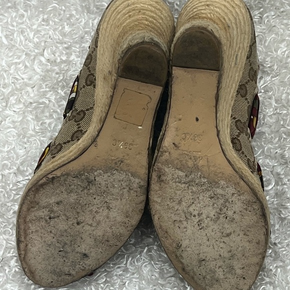 GUCCI Canvas Printed Pumps Wedge Women’s - Picture 8 of 10